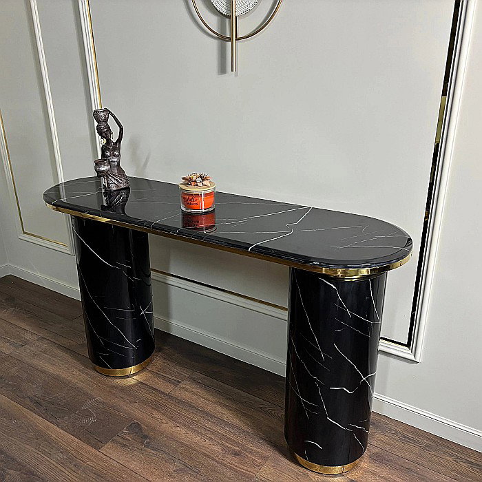 Consolă mobilier cu blat din compozit și picioare din inox Marble Glow - CST2240B [6]