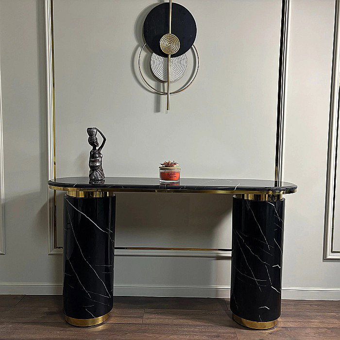 Consolă mobilier cu blat din compozit și picioare din inox Marble Glow - CST2240B [2]