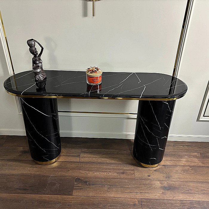 Consolă mobilier cu blat din compozit și picioare din inox Marble Glow - CST2240B [10]