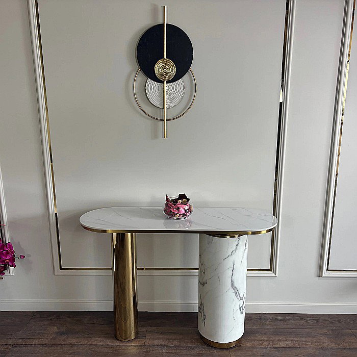 Consolă mobilier cu blat din compozit și picioare din inox Marble Glow - CST2240A [2]