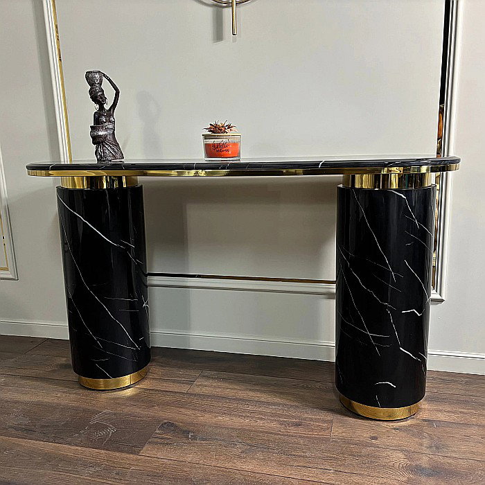 Consolă mobilier cu blat din compozit și picioare din inox Marble Glow - CST2240B [8]