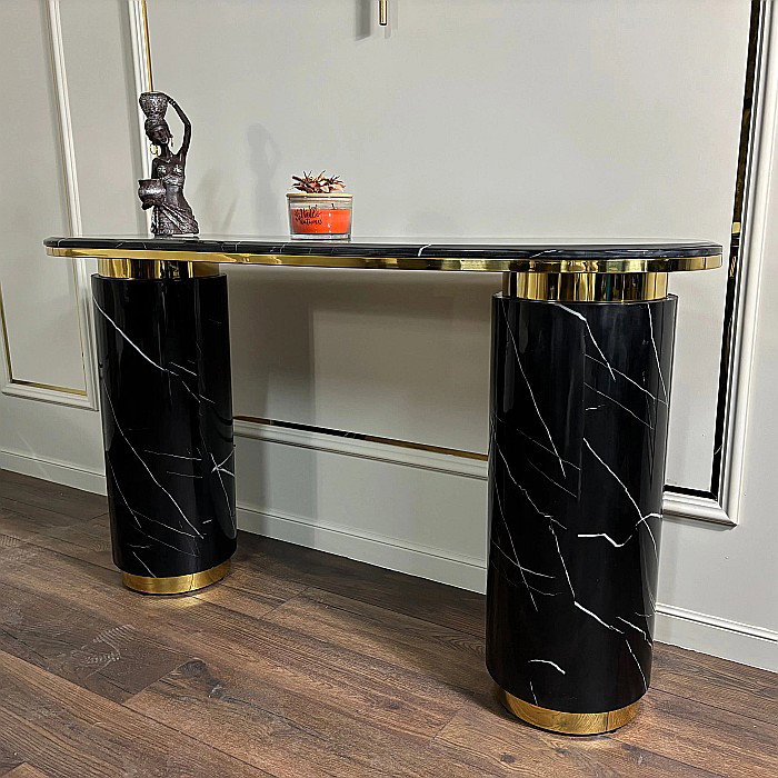 Consolă mobilier cu blat din compozit și picioare din inox Marble Glow - CST2240B [9]