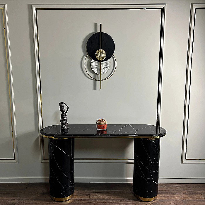 Consolă mobilier cu blat din compozit și picioare din inox Marble Glow - CST2240B [3]