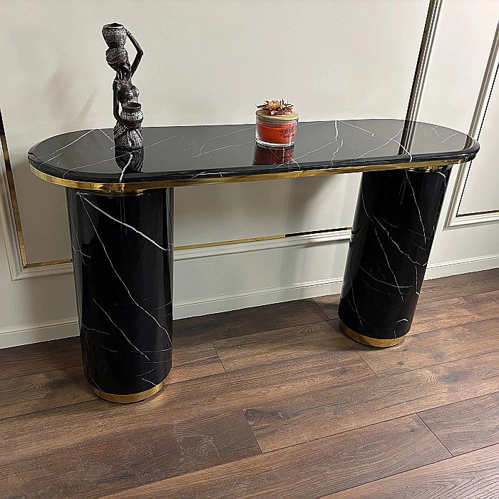 Consolă mobilier cu blat din compozit și picioare din inox Marble Glow - CST2240B [4]