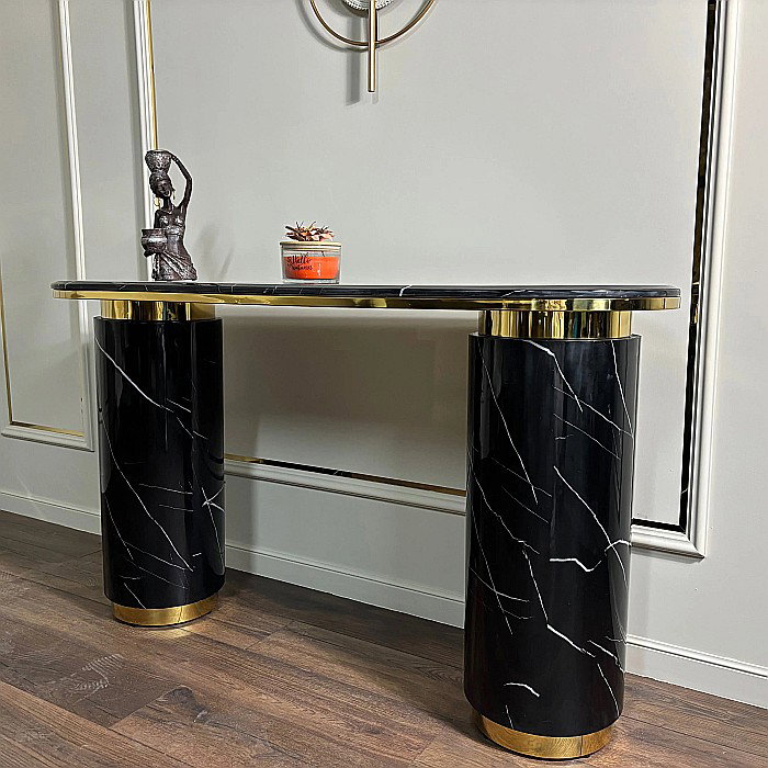 Consolă mobilier cu blat din compozit și picioare din inox Marble Glow - CST2240B [5]