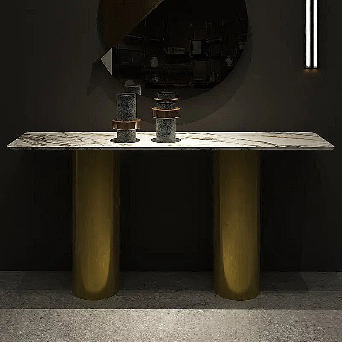 Consolă mobilier cu blat compozit și picioare inox Pillar - CST2204 [5]