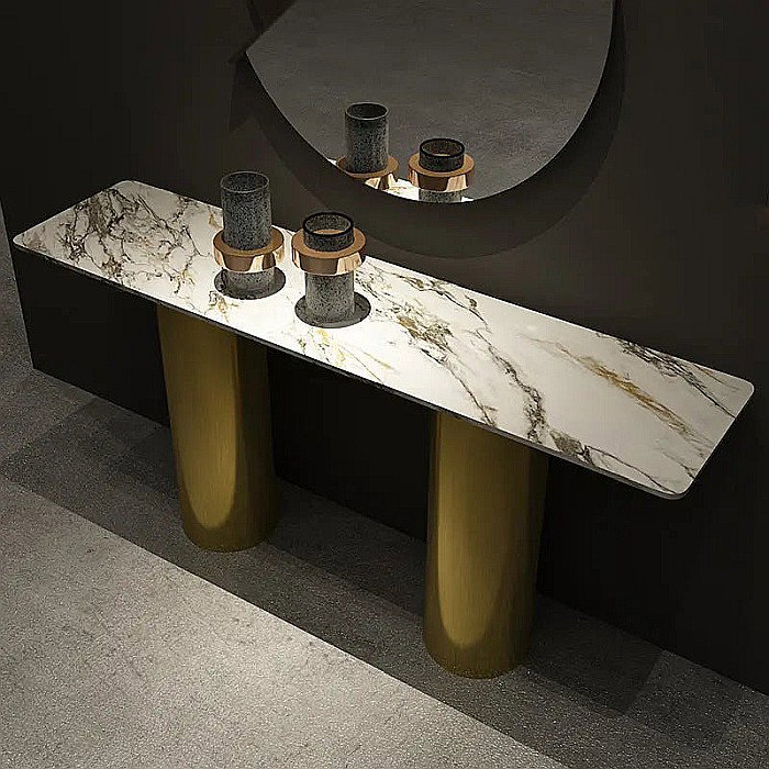 Consolă mobilier cu blat compozit și picioare inox Pillar - CST2204 [4]