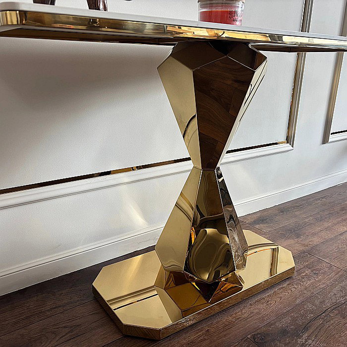 Consolă mobilier cu blat din compozit și picior din inox Astral Marble - CST2301 [8]
