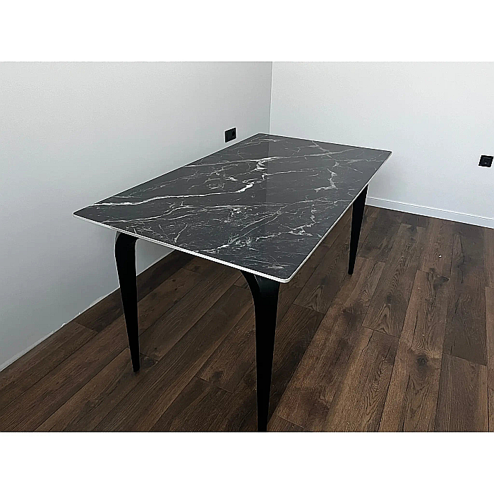 Masă dining cu blat negru din compozit și cadru metalic Compact - DT2413 [3]