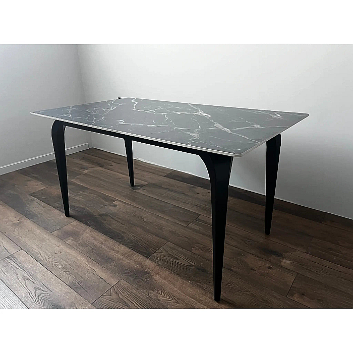 Masă dining cu blat negru din compozit și cadru metalic Compact - DT2413 [4]