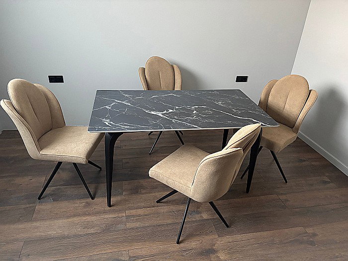 Set masa dining Compact si 4 scaune rotative Aruna [5]