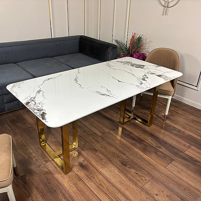 Masă dining cu blat din compozit și picioare din inox Eterna Luxe - DT2133 [5]