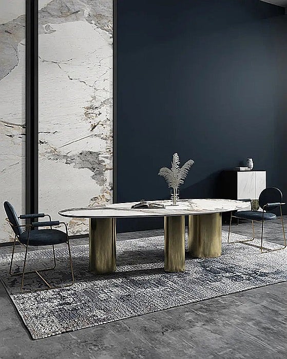 Masă dining cu blat din compozit și picioare din inox Regal - DT2150 [12]