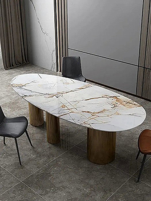 Masă dining cu blat din compozit și picioare din inox Regal - DT2150 [16]