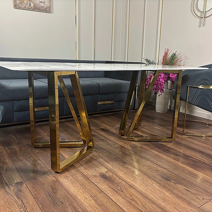 Masă dining cu blat din compozit și picioare din inox Nerisa - DT2228 [3]