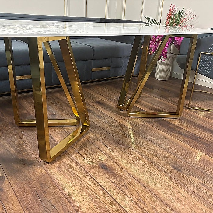 Masă dining cu blat din compozit și picioare din inox Nerisa - DT2228 [5]