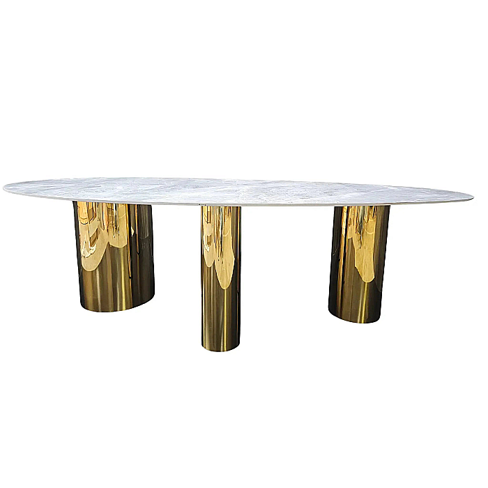 Masă dining cu blat din compozit și picioare din inox Regal - DT2150 [3]