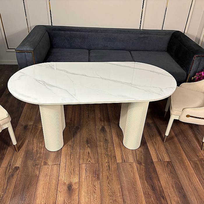 Masă dining cu blat din compozit și picioare din MDF vopsit Althea - KM164 [2]