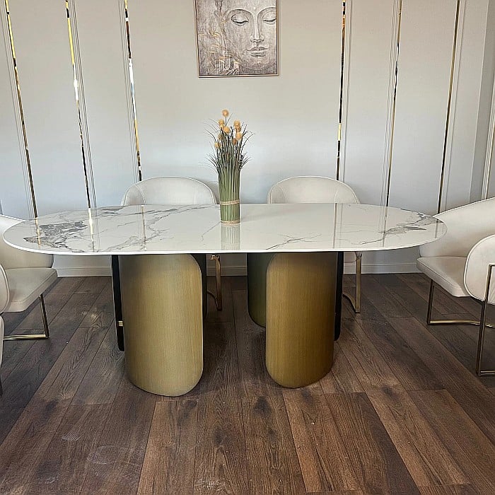 Masă dining cu blat din compozit și bază din inox Imperial - DT2149 [3]