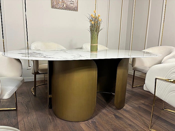 Masă dining cu blat din compozit și bază din inox Imperial - DT2149 [2]