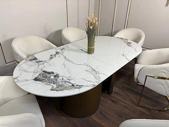 Masă dining cu blat din compozit și bază din inox Imperial - DT2149 [6]