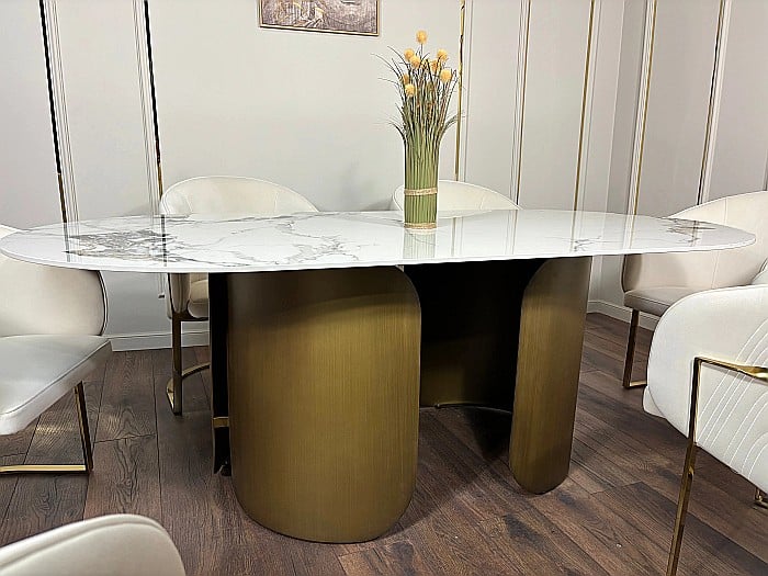 Masă dining cu blat din compozit și bază din inox Imperial - DT2149 [8]