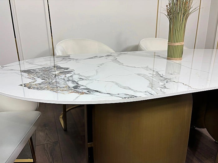 Masă dining cu blat din compozit și bază din inox Imperial - DT2149 [7]