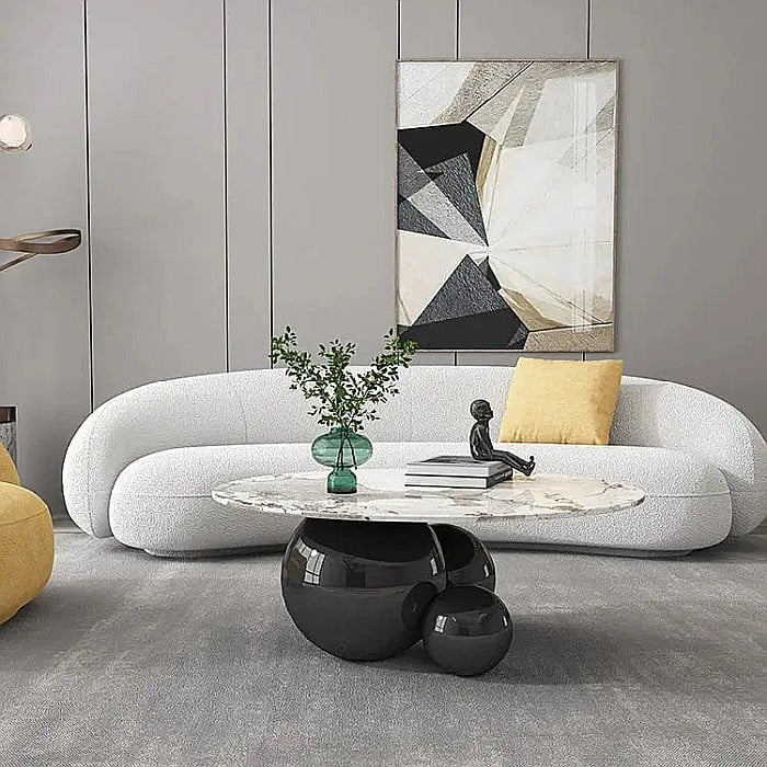 Măsuță cafea cu blat din compozit și picior din inox Gala - CT2139B [3]