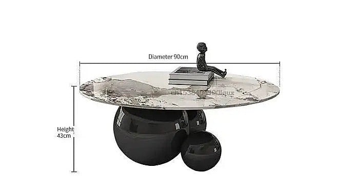 Măsuță cafea cu blat din compozit și picior din inox Gala - CT2139B [7]