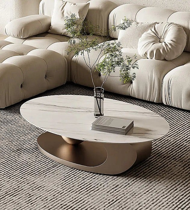 Măsuță cafea cu blat din compozit și picior din inox Pulse - CT2201G [15]