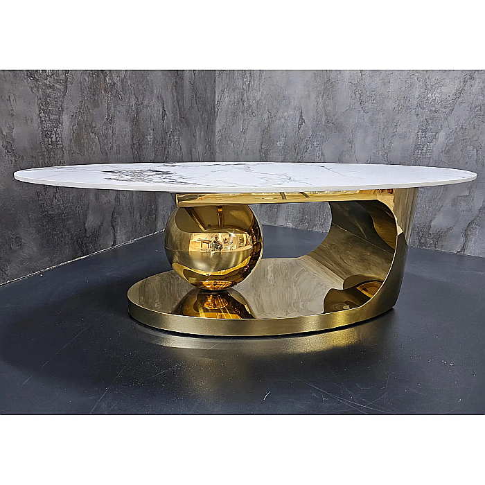 Măsuță cafea cu blat din compozit și picior din inox Pulse - CT2201G [4]