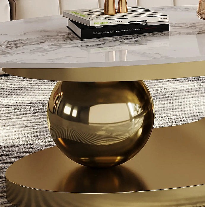 Măsuță cafea cu blat din compozit și picior din inox Pulse - CT2201G [13]