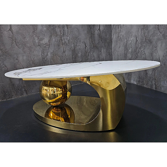 Măsuță cafea cu blat din compozit și picior din inox Pulse - CT2201G [6]