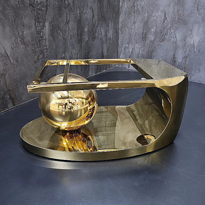 Măsuță cafea cu blat din compozit și picior din inox Pulse - CT2201G [8]