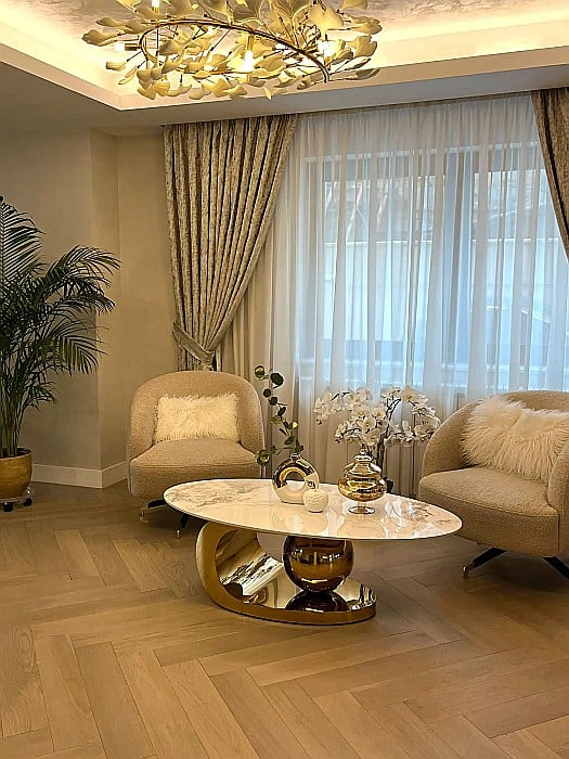 Măsuță cafea cu blat din compozit și picior din inox Pulse - CT2201G [2]