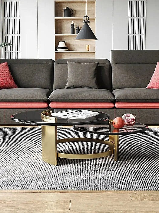 Măsuță cafea cu blat din sticlă securizată și picior din inox Infinity - CT2310 [4]