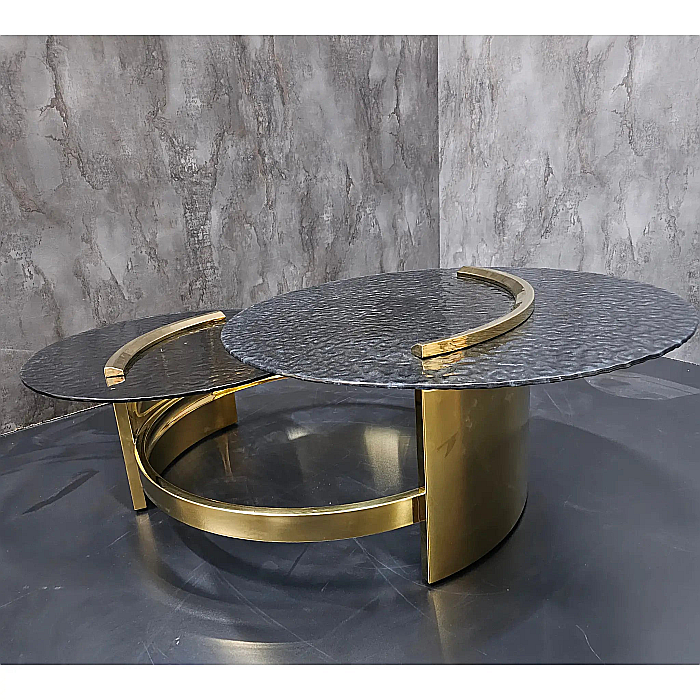 Măsuță cafea cu blat din sticlă securizată și picior din inox Infinity - CT2310 [5]