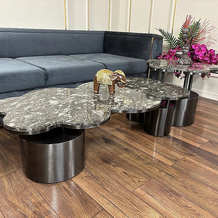 Măsuță cafea din marmură artificială și picioare din inox Cressida - CT1967 [7]