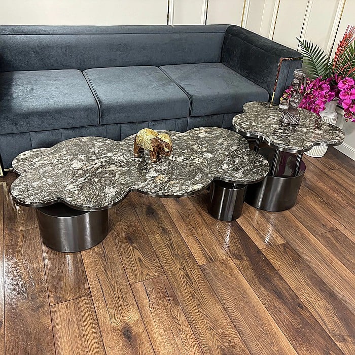 Măsuță cafea din marmură artificială și picioare din inox Cressida - CT1967 [6]