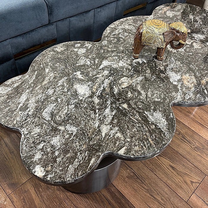 Măsuță cafea din marmură artificială și picioare din inox Cressida - CT1967 [3]