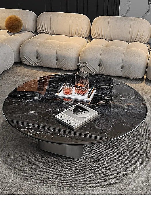 Set măsuțe cafea cu blat din compozit și picioare din inox Luna - CT2105B [2]