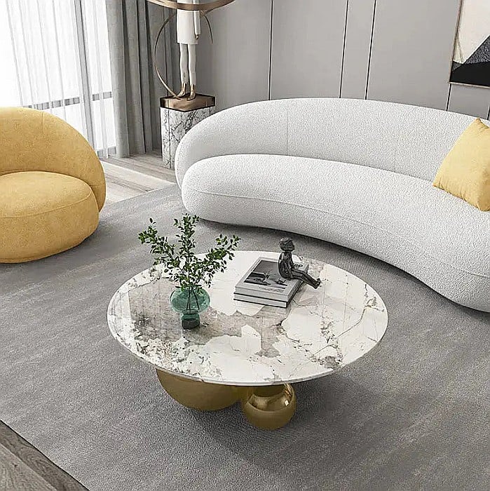 Măsuță cafea cu blat din compozit și picior din inox Gala - CT2139G [3]