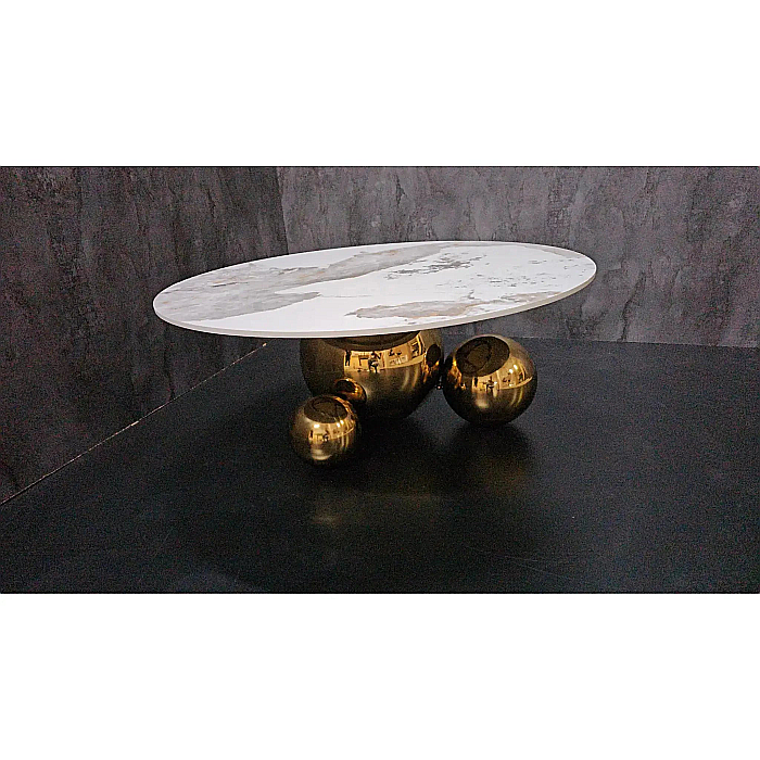 Măsuță cafea cu blat din compozit și picior din inox Gala - CT2139G [12]