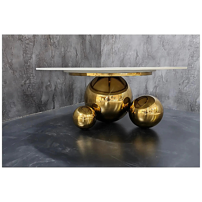 Măsuță cafea cu blat din compozit și picior din inox Gala - CT2139G [5]