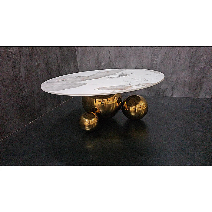 Măsuță cafea cu blat din compozit și picior din inox Gala - CT2139G [11]