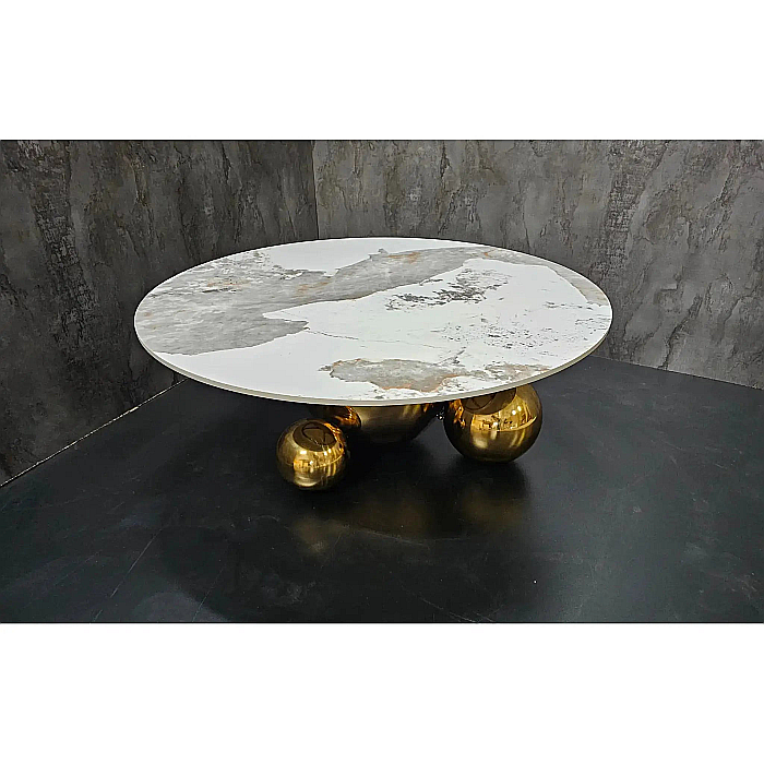 Măsuță cafea cu blat din compozit și picior din inox Gala - CT2139G [6]