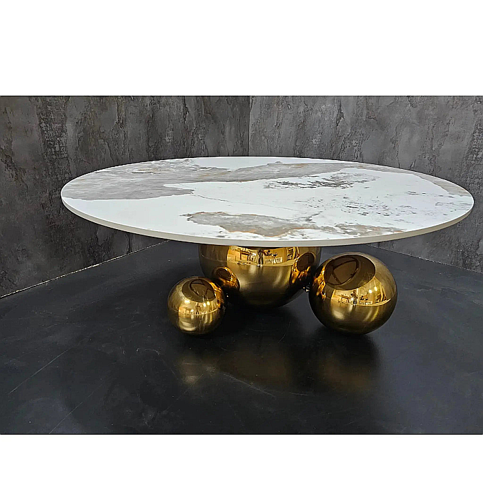 Măsuță cafea cu blat din compozit și picior din inox Gala - CT2139G [10]