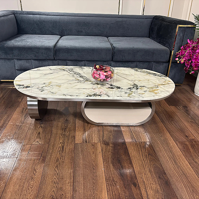 Măsuță cafea cu blat din compozit și picioare din inox Opal - CT8018 [6]