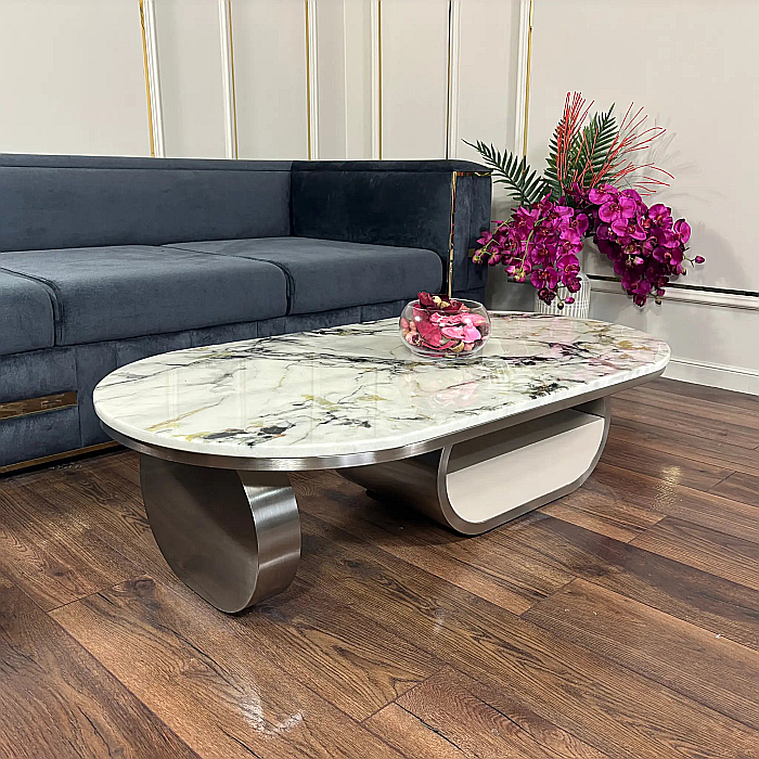 Măsuță cafea cu blat din compozit și picioare din inox Opal - CT8018 [5]