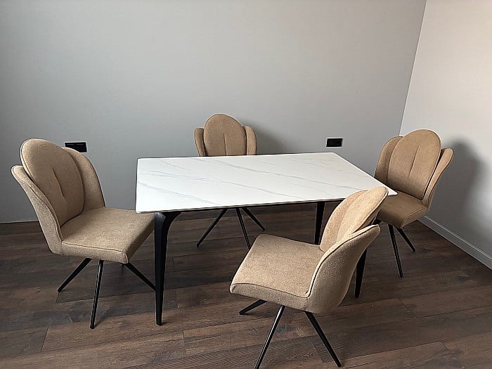 Set masa dining Compact si 4 scaune rotative Aruna [3]